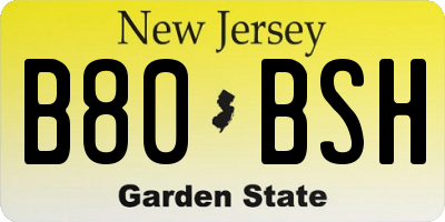 NJ license plate B80BSH