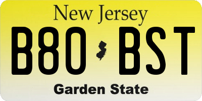 NJ license plate B80BST