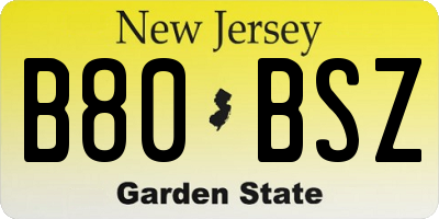 NJ license plate B80BSZ
