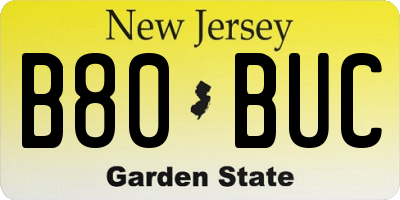 NJ license plate B80BUC