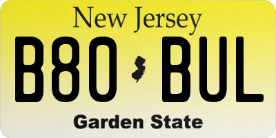 NJ license plate B80BUL