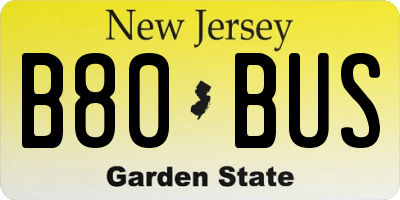 NJ license plate B80BUS