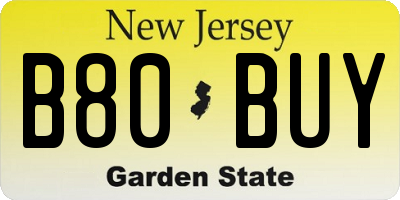 NJ license plate B80BUY