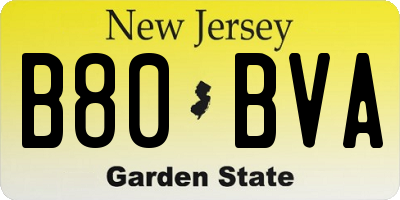 NJ license plate B80BVA