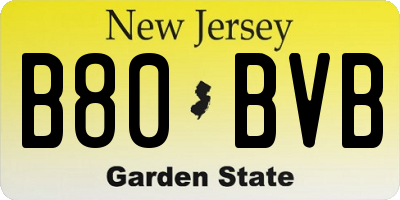 NJ license plate B80BVB