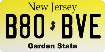 NJ license plate B80BVE