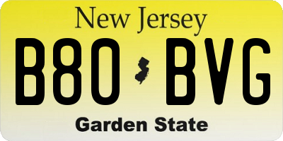 NJ license plate B80BVG