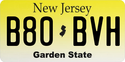 NJ license plate B80BVH