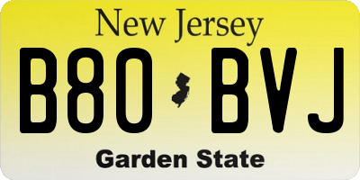 NJ license plate B80BVJ