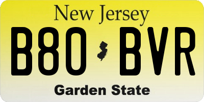 NJ license plate B80BVR