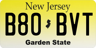 NJ license plate B80BVT