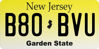 NJ license plate B80BVU