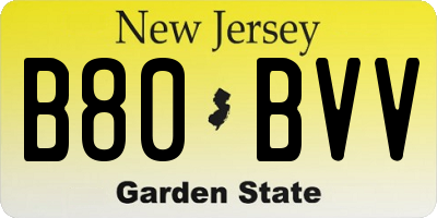 NJ license plate B80BVV