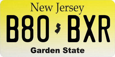NJ license plate B80BXR