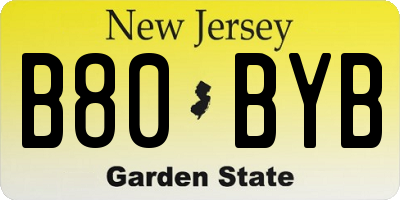 NJ license plate B80BYB
