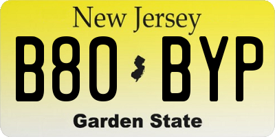 NJ license plate B80BYP