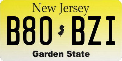 NJ license plate B80BZI