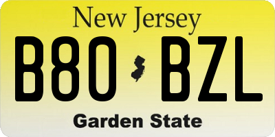 NJ license plate B80BZL