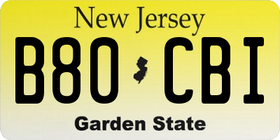 NJ license plate B80CBI