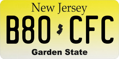 NJ license plate B80CFC