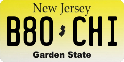 NJ license plate B80CHI