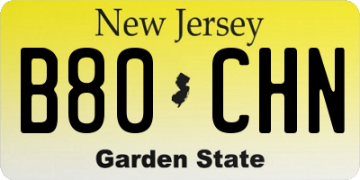 NJ license plate B80CHN