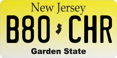 NJ license plate B80CHR
