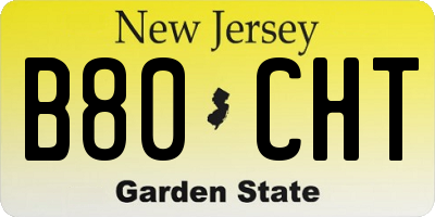 NJ license plate B80CHT