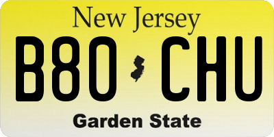 NJ license plate B80CHU