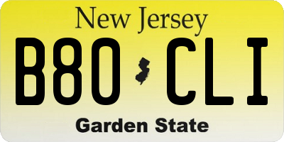 NJ license plate B80CLI