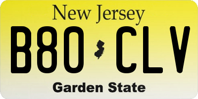 NJ license plate B80CLV