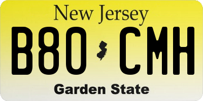 NJ license plate B80CMH