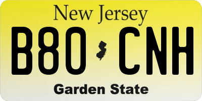 NJ license plate B80CNH