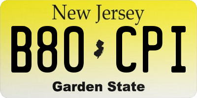NJ license plate B80CPI