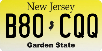 NJ license plate B80CQQ