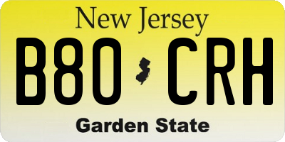 NJ license plate B80CRH