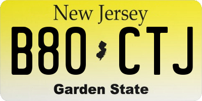 NJ license plate B80CTJ