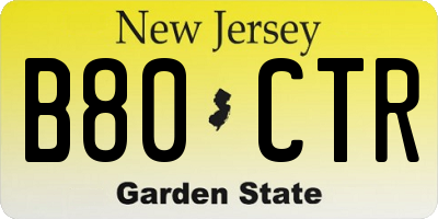 NJ license plate B80CTR