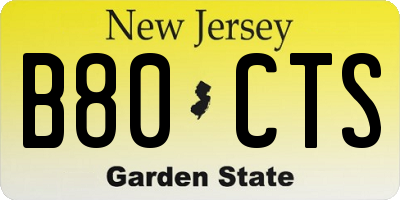 NJ license plate B80CTS