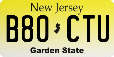 NJ license plate B80CTU