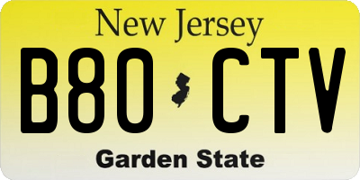 NJ license plate B80CTV