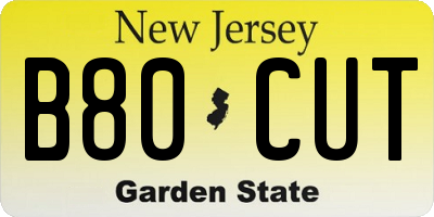 NJ license plate B80CUT