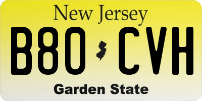 NJ license plate B80CVH