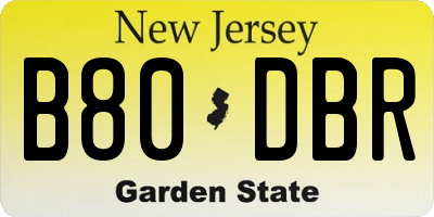 NJ license plate B80DBR