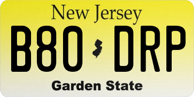 NJ license plate B80DRP