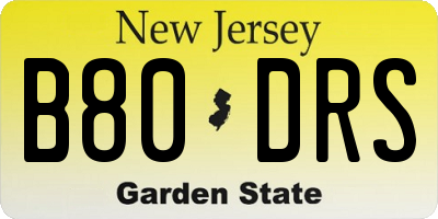 NJ license plate B80DRS