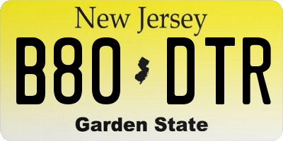 NJ license plate B80DTR