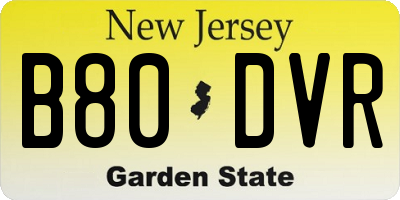 NJ license plate B80DVR