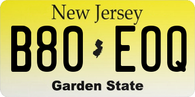 NJ license plate B80EOQ