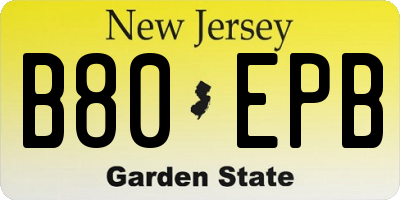 NJ license plate B80EPB